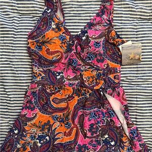 NWT Size 14 Vibrant Seekers Australia Paisley Print Swimsuit